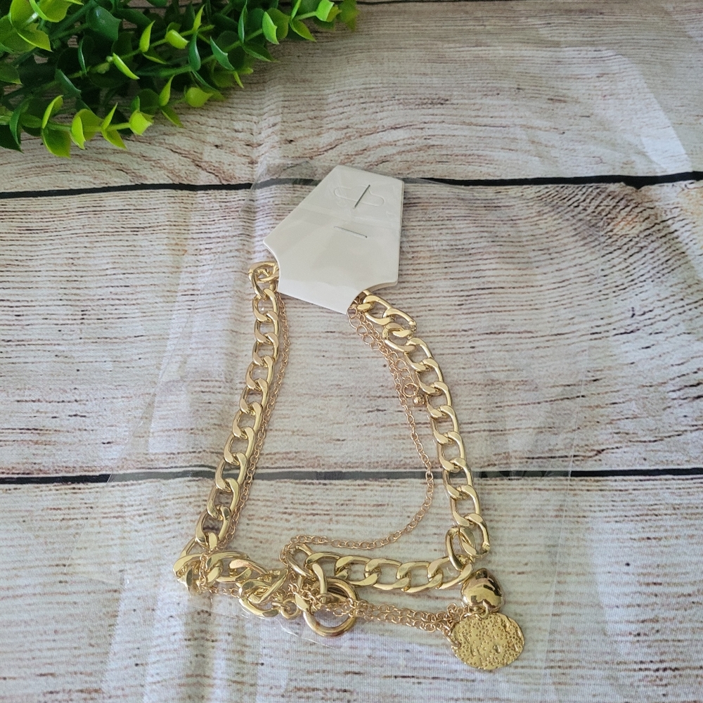 💥 Gold Layered Chunky Chain Heart Pendant Necklace✨️ - Picture 8 of 12